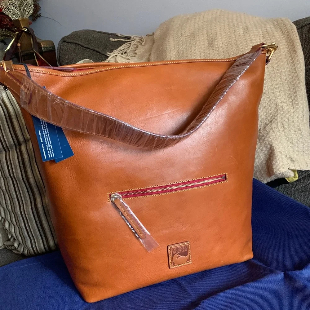 SOLD⛔️Authentic DOONEY & BOURKE Leather large Hobo/Top zip shoulder - Picture 2 of 15